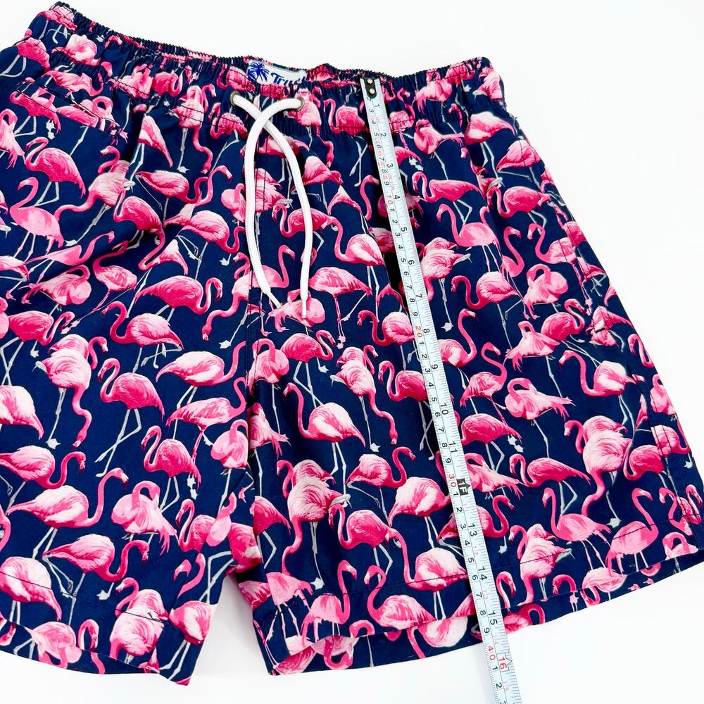 Trunks Surf & Swim Flamingo Swim Trunks Men’s Medium Navy Pink Beach Shorts - Picture 8 of 9